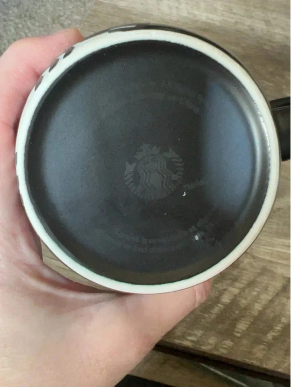 Starbucks Black White Siren Logo Ceramic Coffee Mug 12oz 14oz Large Logo Cup